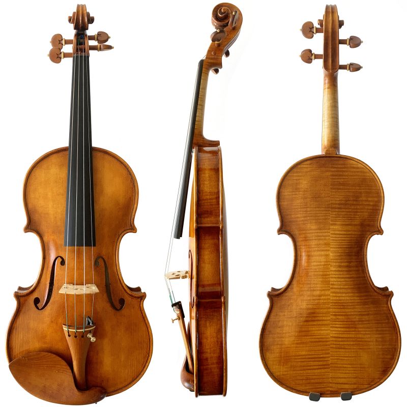 Violin tailpiece-French-Pernambuco-white saddle 4/4 