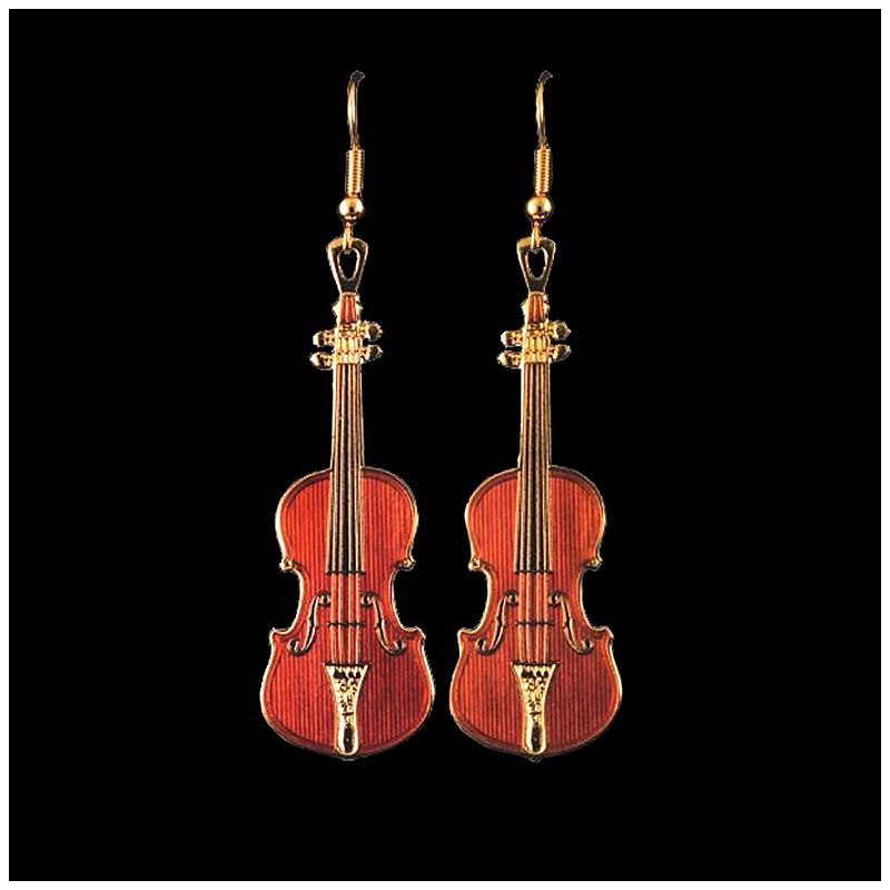 Jewelry: 24k Gold Stradivarius Violin Brooch, Necklace and Earrings  Fiddleheads Violin Studio